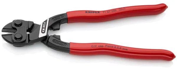 Knipex KNIPEX CoBolt® Kompakt boltsaks sort atramenteret, betrukket med kunststof 200 mm